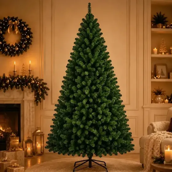 Árvore De Natal Grande 2,10 Metros Pinheiro Tradicional 1000 Galhos Cheia Verde Luxo