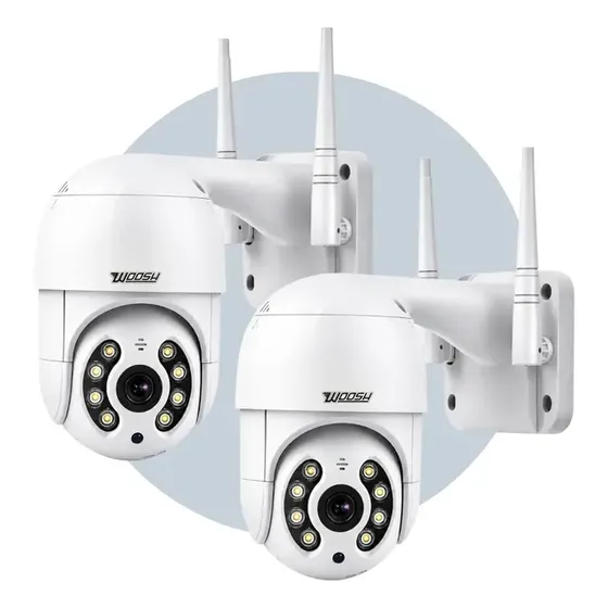 Kit 2 Câmeras Segurança Ip Interna Externa Wifi iCSee Infravermelho Prova D’Água Woosh