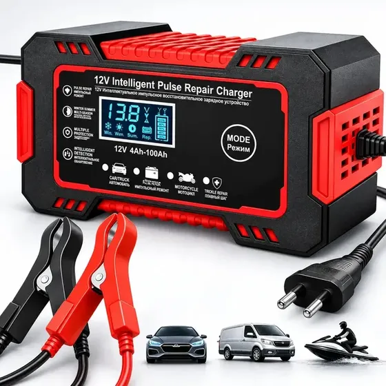 Carregador Inteligente De Bateria Automotiva 12v 6a Bivolt Recupera Baterias 4ah A 100ah…