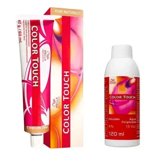 Kit Totalizante Wella Color Touch + Ox 13vol 4% 120ml Profis 5/71 Castanho Claro Marrom