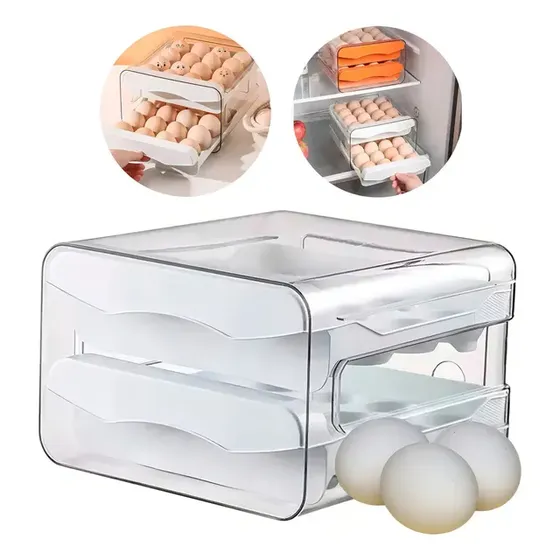 Organizador para Ovos de Geladeira com Tampa e Capacidade para 32 Unidades
