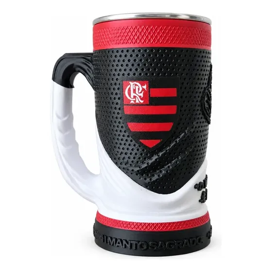 Caneca Flamengo Copo Alumínio 500ml Urubu Torcedor Mengão Preto Flamengo