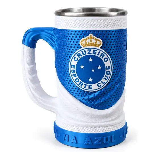 Caneca Cruzeiro Copo Alumínio 500ml Raposa Torcedor Azul Azul Cruzeiro