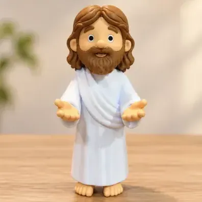 Estátua Religiosa Jesus 30cm Impressão 3d Decoração Branco