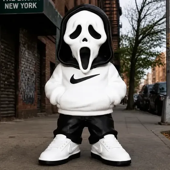 Estátua Ghostface Panico Streetwear Scream Boneco 25cm