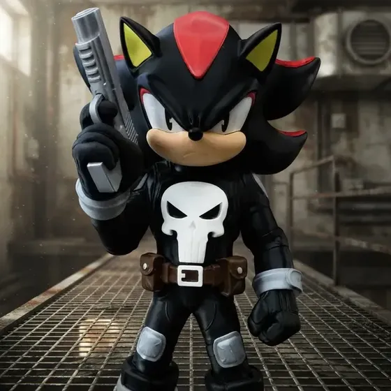 Sonic Shadow Justiceiro 30cm Coleçao Decoraçao